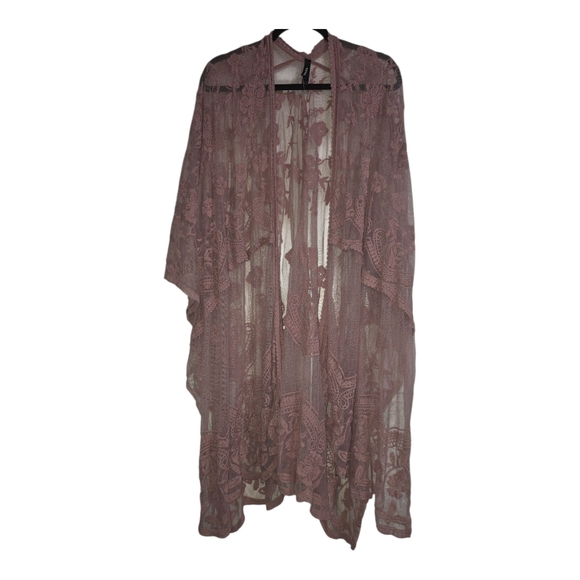 Torrid Sheer Pink Lace Kimono - Picture 1 of 1